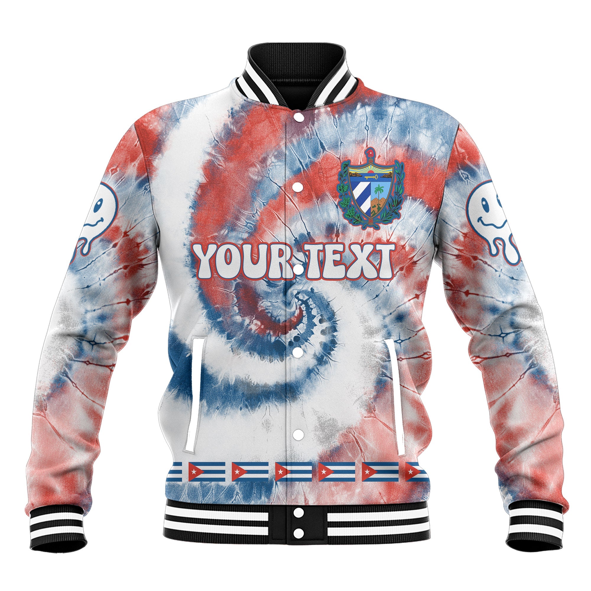 Cuba Baseball Jacket Custom Tie Dye Style 2