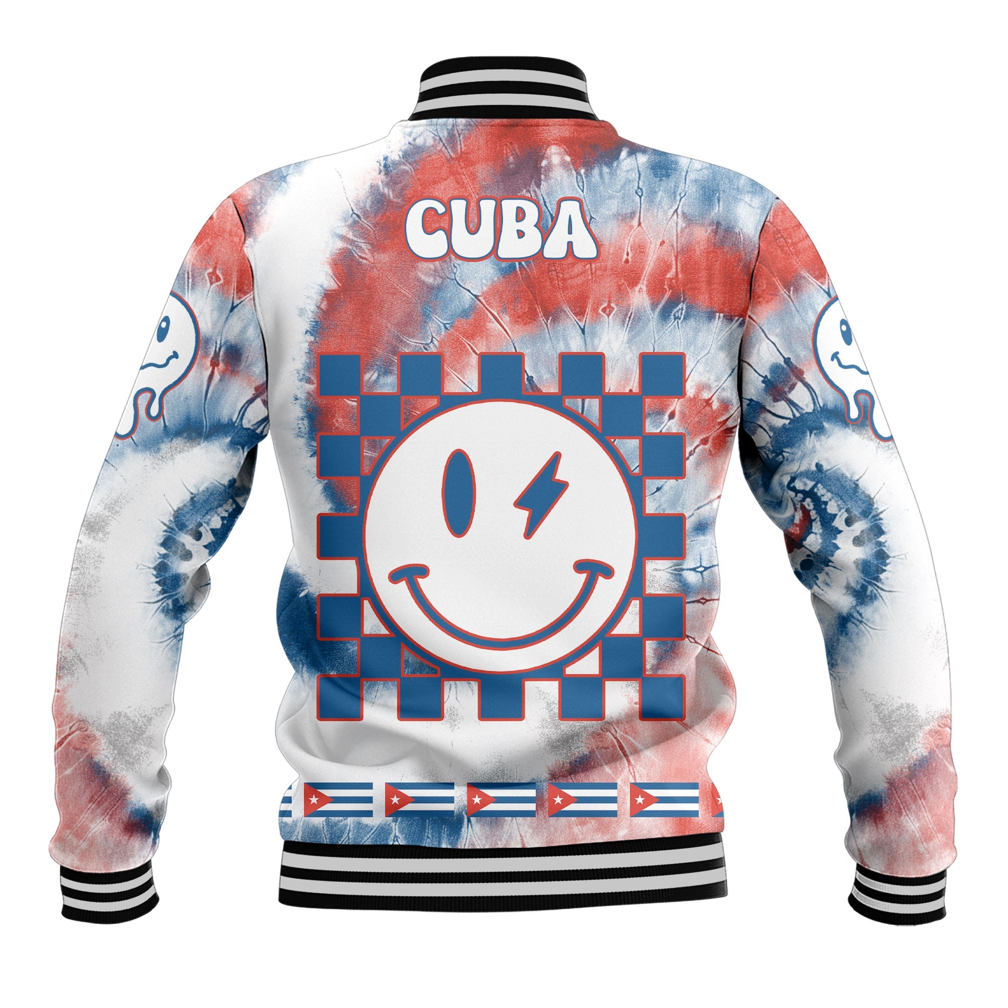 Cuba Baseball Jacket Custom Tie Dye Style 3