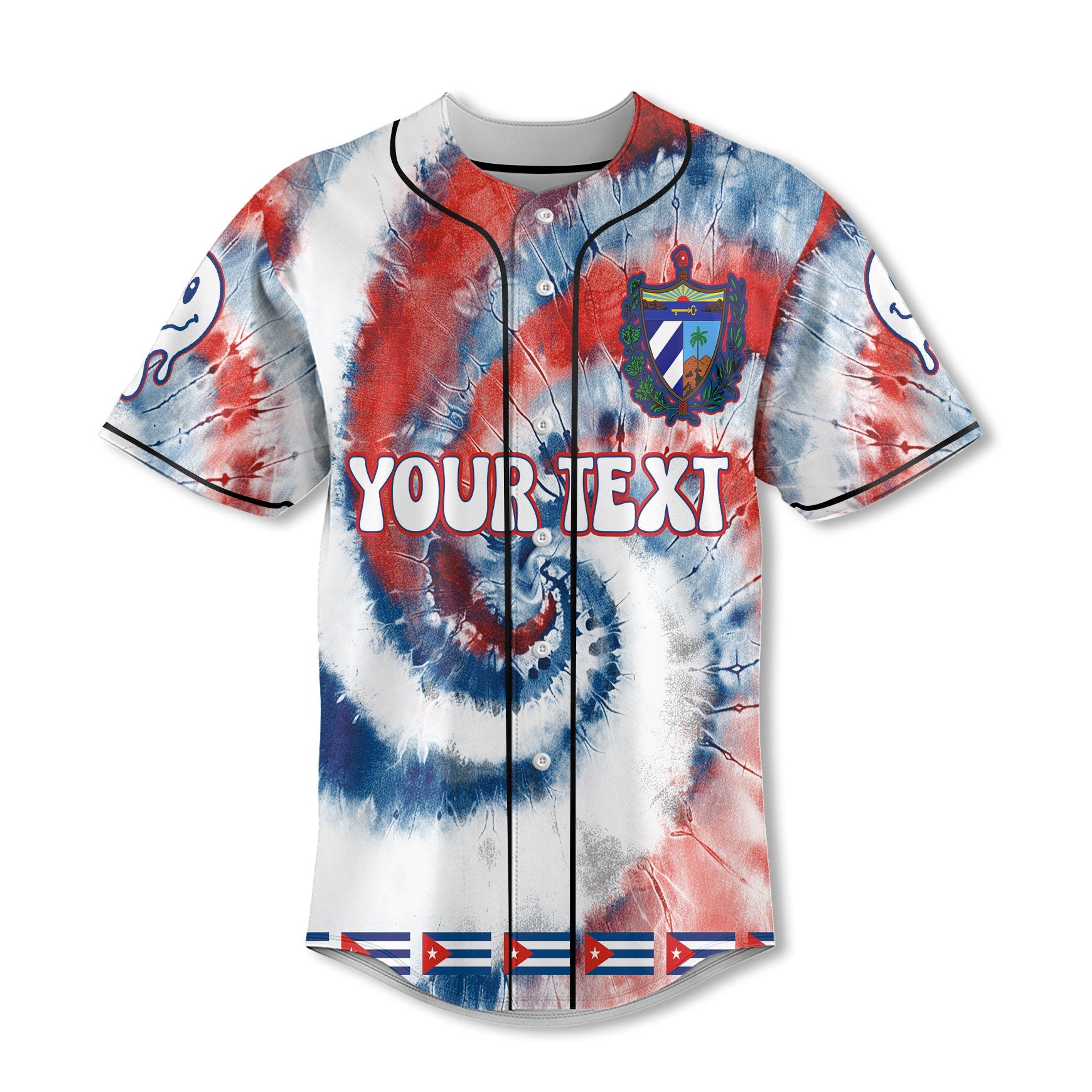 Cuba Baseball Jersey Custom Tie Dye Style 2