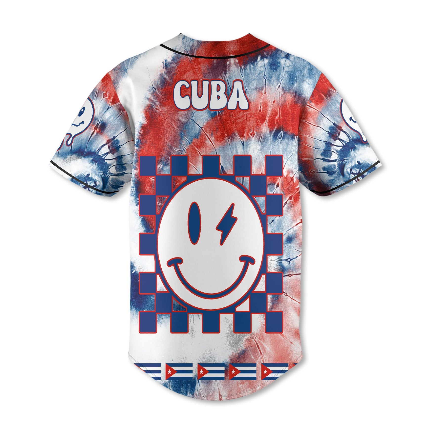 Cuba Baseball Jersey Custom Tie Dye Style 3