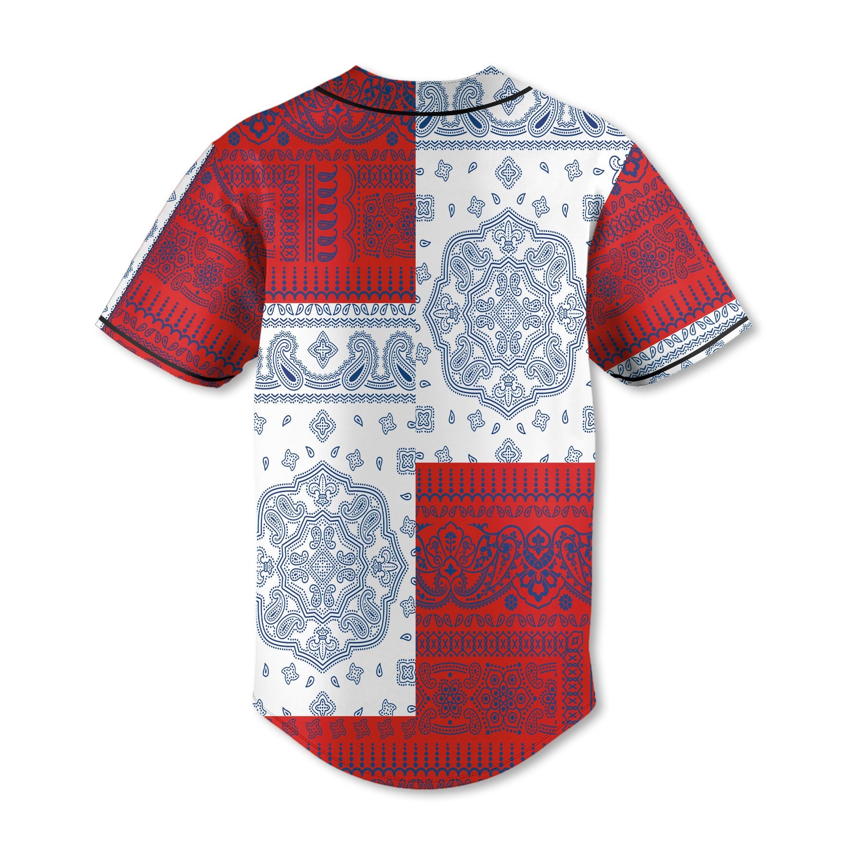 Cuba Baseball Jersey Flag And Paisley Basic Style 3