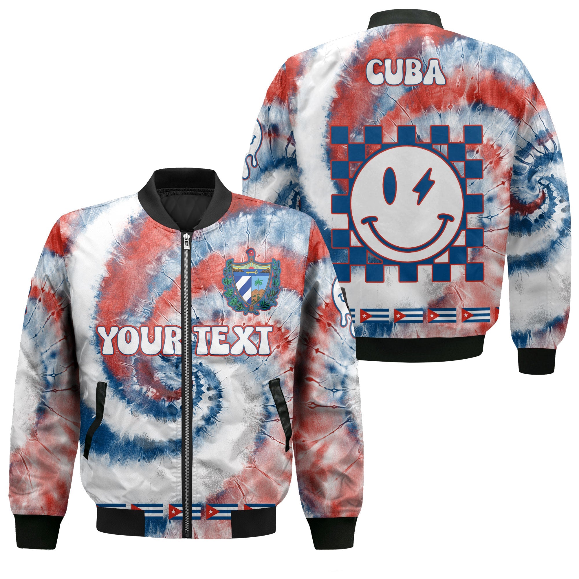 Cuba Bomber Jacket Custom Tie Dye Style 1