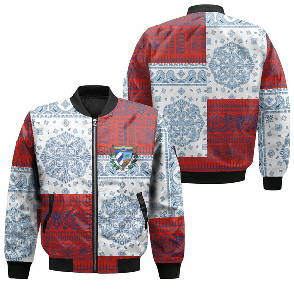 Cuba Bomber Jacket Flag And Paisley Basic Style 1