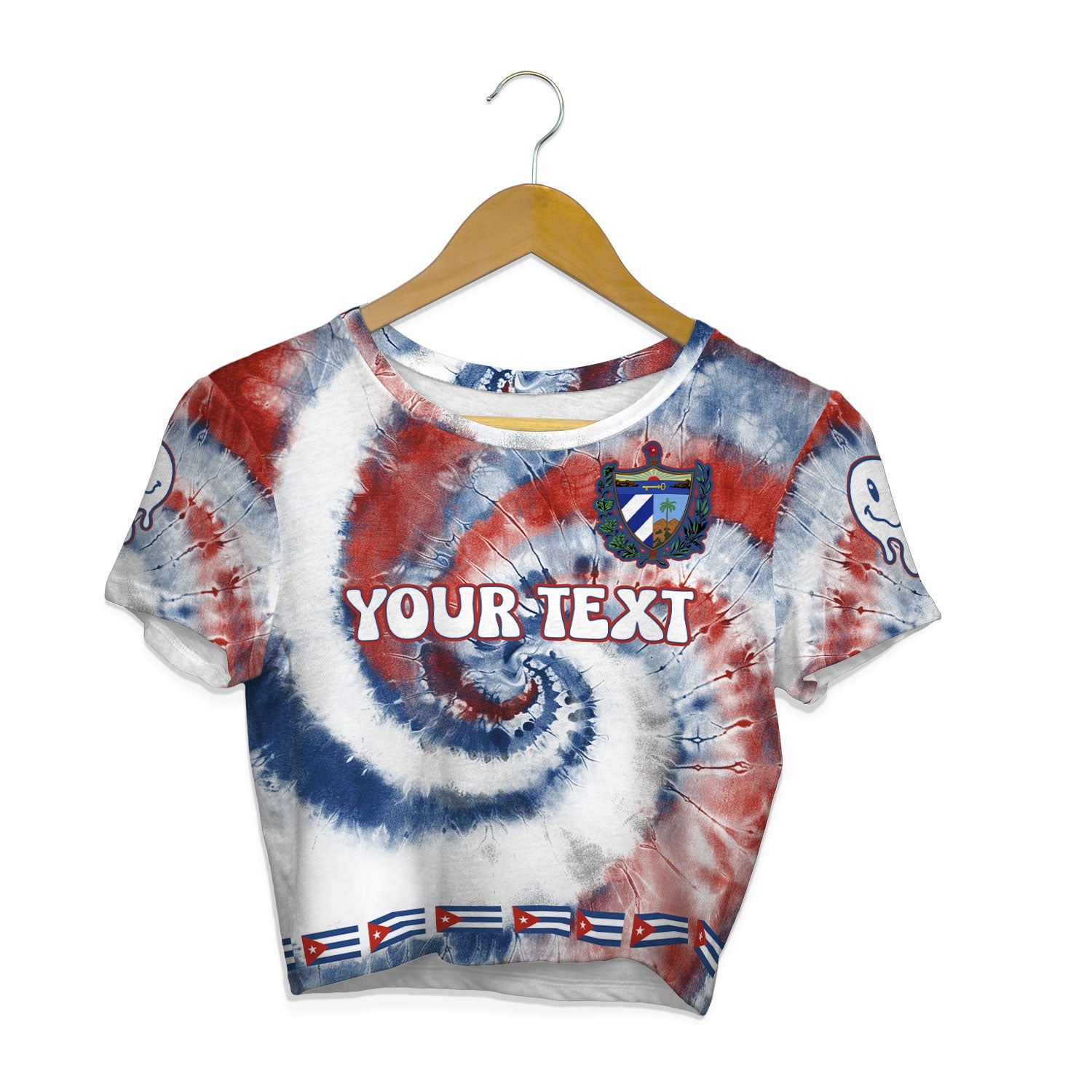 Cuba Croptop T Shirt Custom Tie Dye Style 1