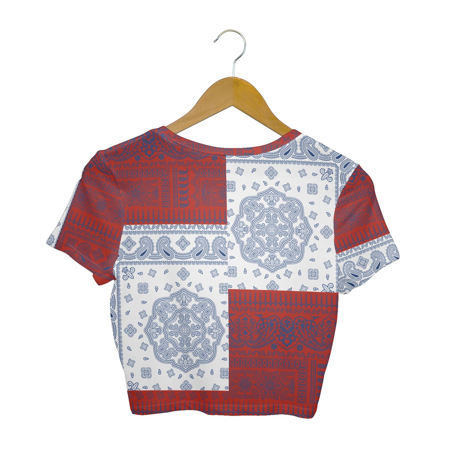 Cuba Croptop T Shirt Flag And Paisley Basic Style 2