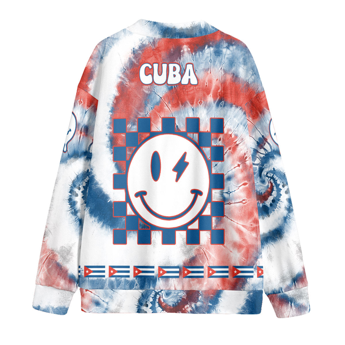 Cuba Fleece Cardigan Custom Tie Dye Style 2