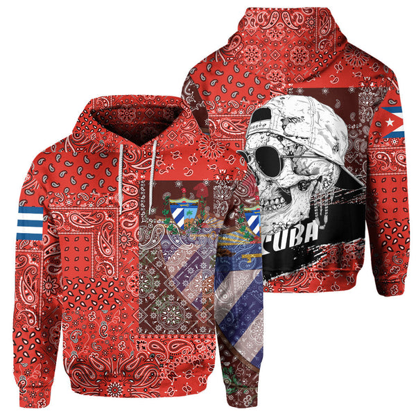 Cuba Hoodie Paisley Flag And Skull Style 1