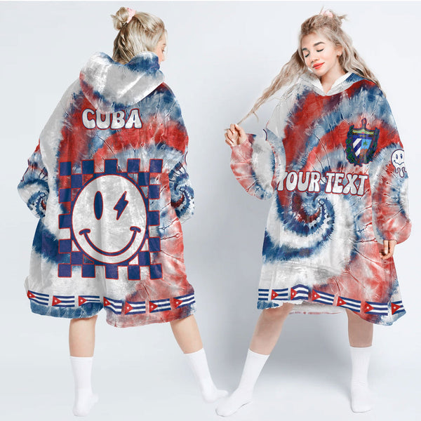 Cuba Hoodie Blanket Custom Tie Dye Style 1