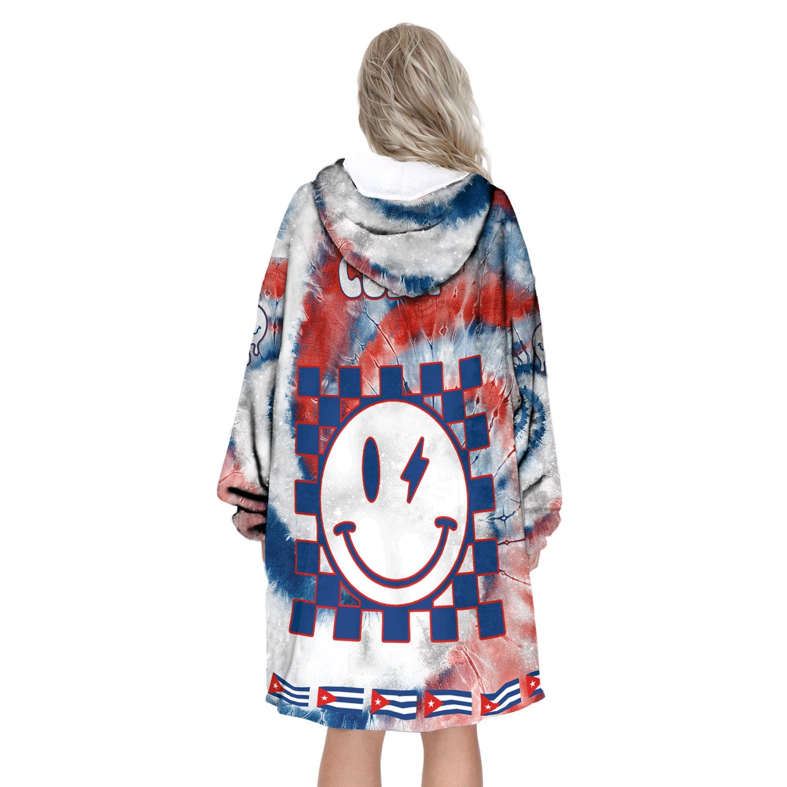 Cuba Hoodie Blanket Custom Tie Dye Style 3