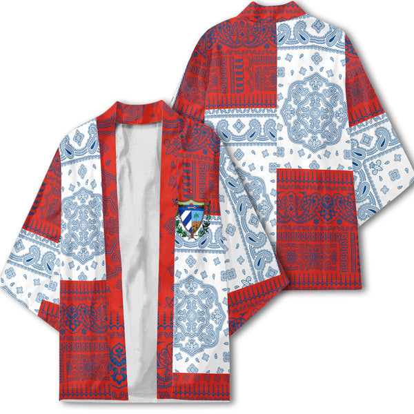 Cuba Kimono Flag And Paisley Basic Style 1