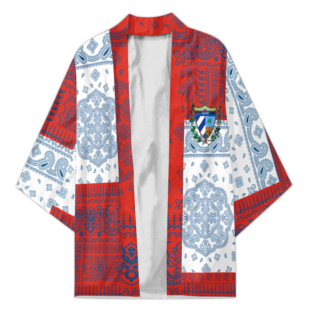 Cuba Kimono Flag And Paisley Basic Style 2