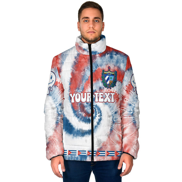 Cuba Men Padded Jacket Custom Tie Dye Style 1