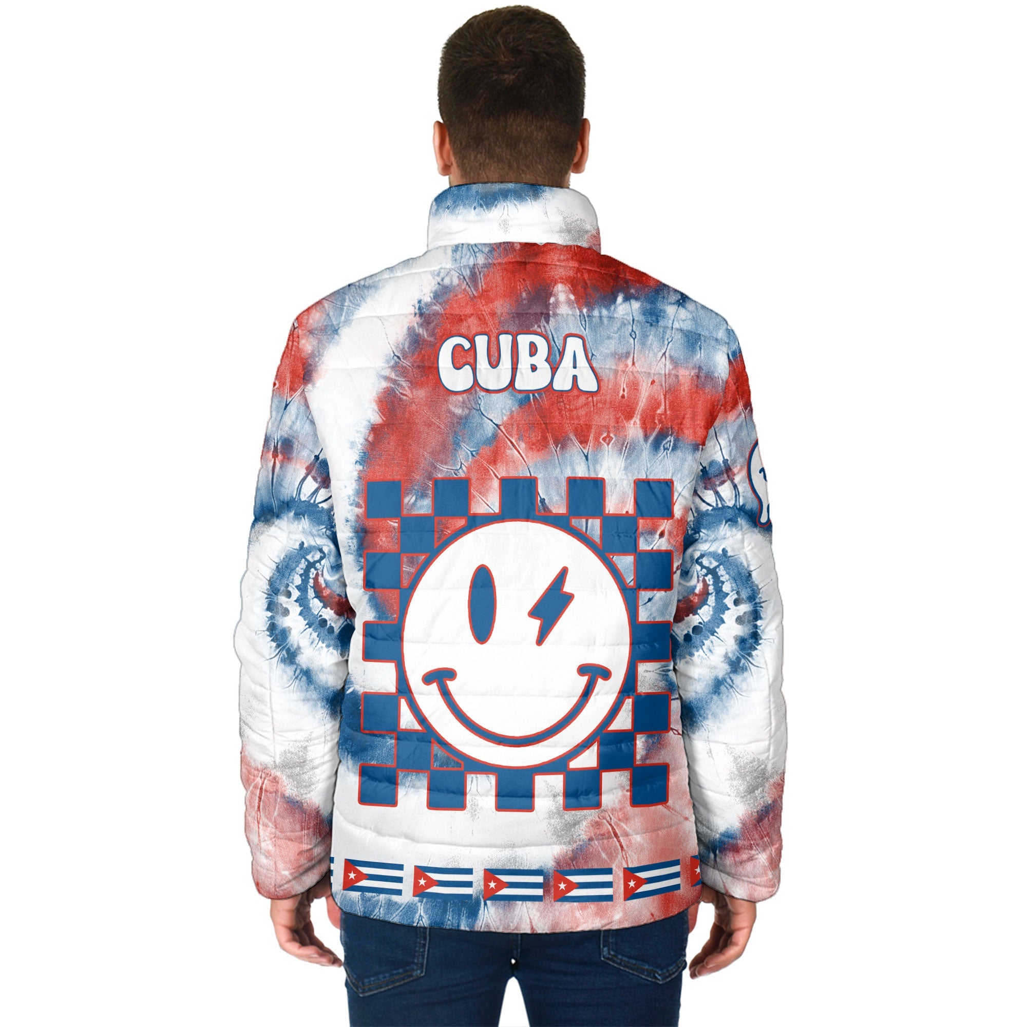 Cuba Men Padded Jacket Custom Tie Dye Style 2