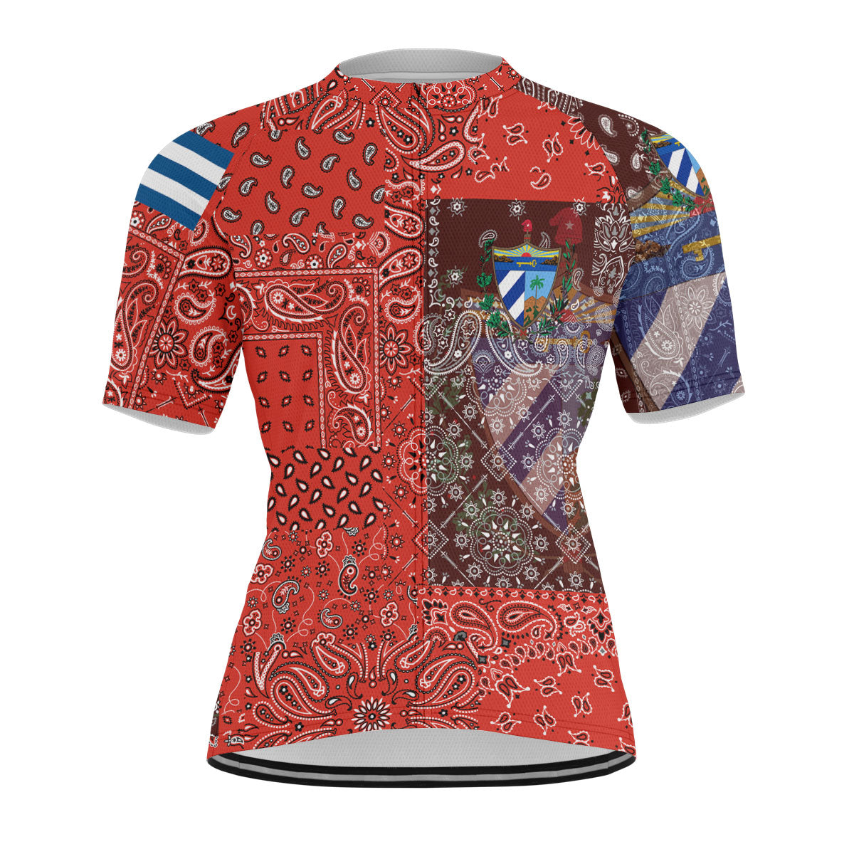 Cuba Men Cycling Jersey Paisley Flag And Skull Style 1