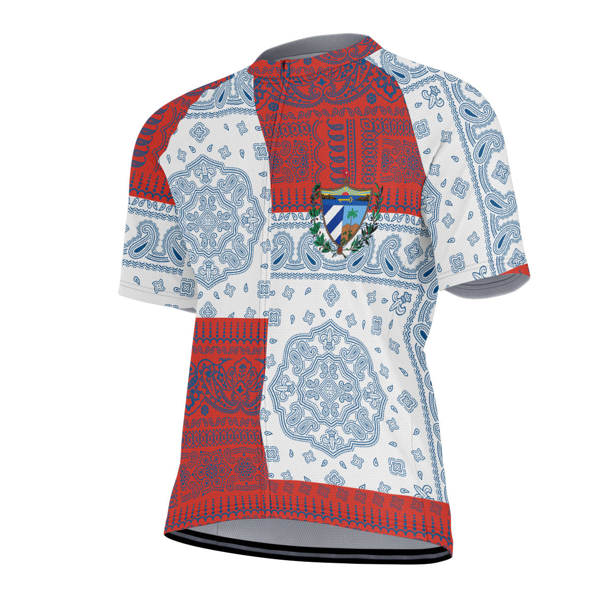 Cuba Men Cycling Jersey Flag And Paisley Basic Style 2