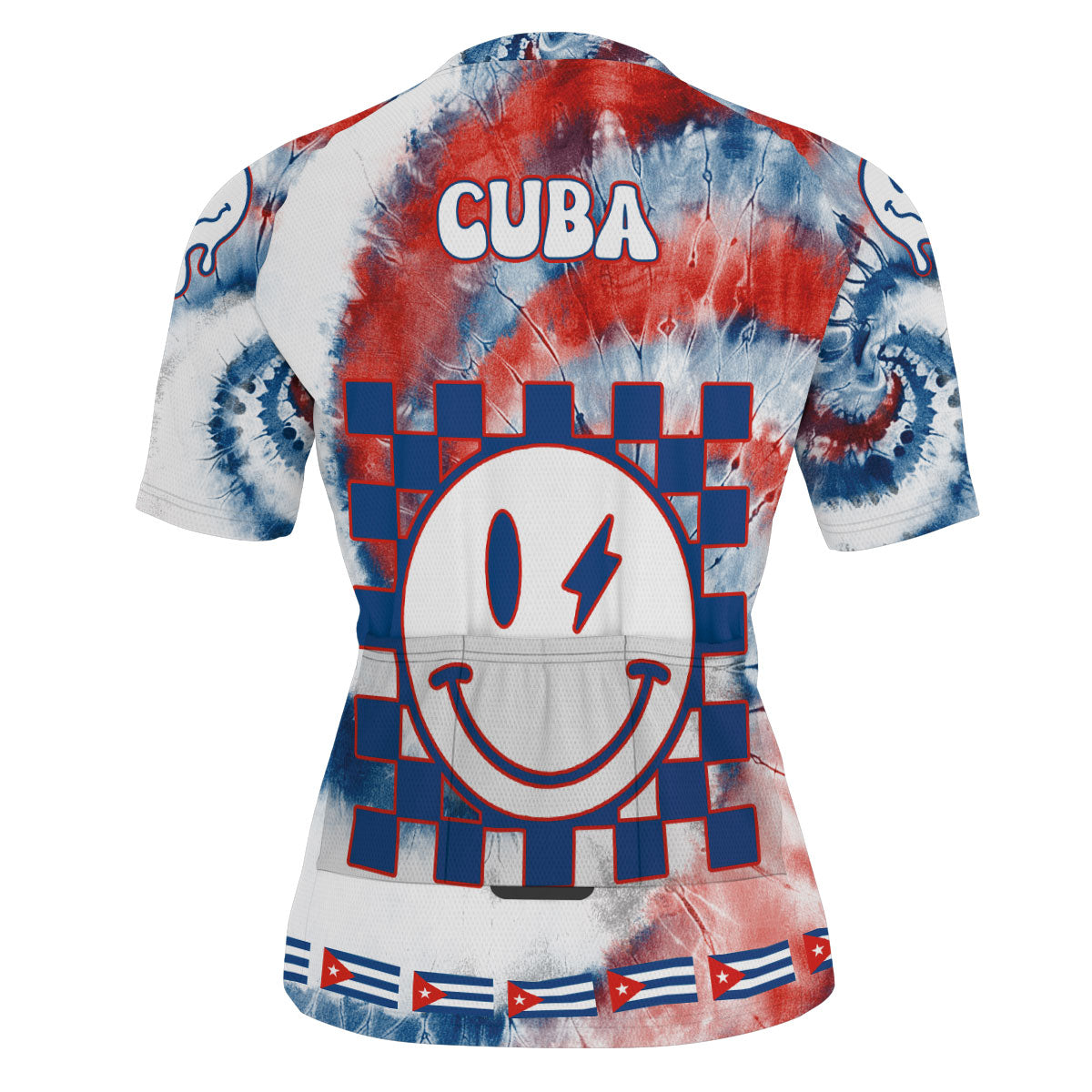 Cuba Men Cycling Jersey Custom Tie Dye Style 3