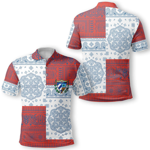 Cuba Polo Shirt Flag And Paisley Basic Style 1