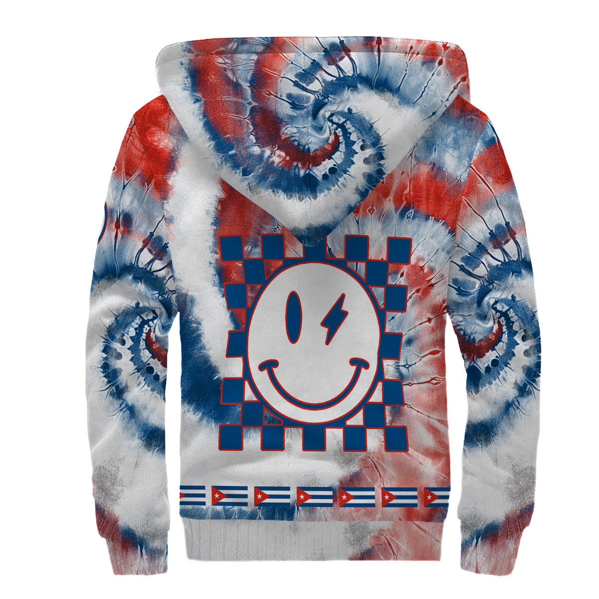 Cuba Sherpa Hoodie Custom Tie Dye Style 2