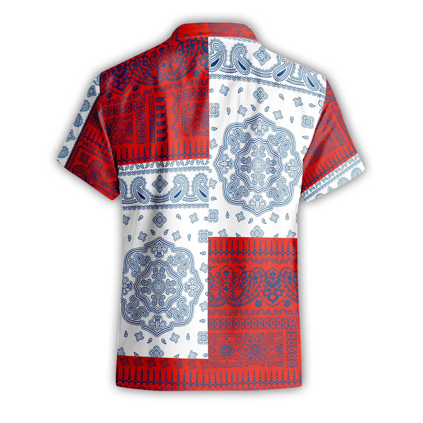 Cuba Short Sleeve Shirt Flag And Paisley Basic Style 3