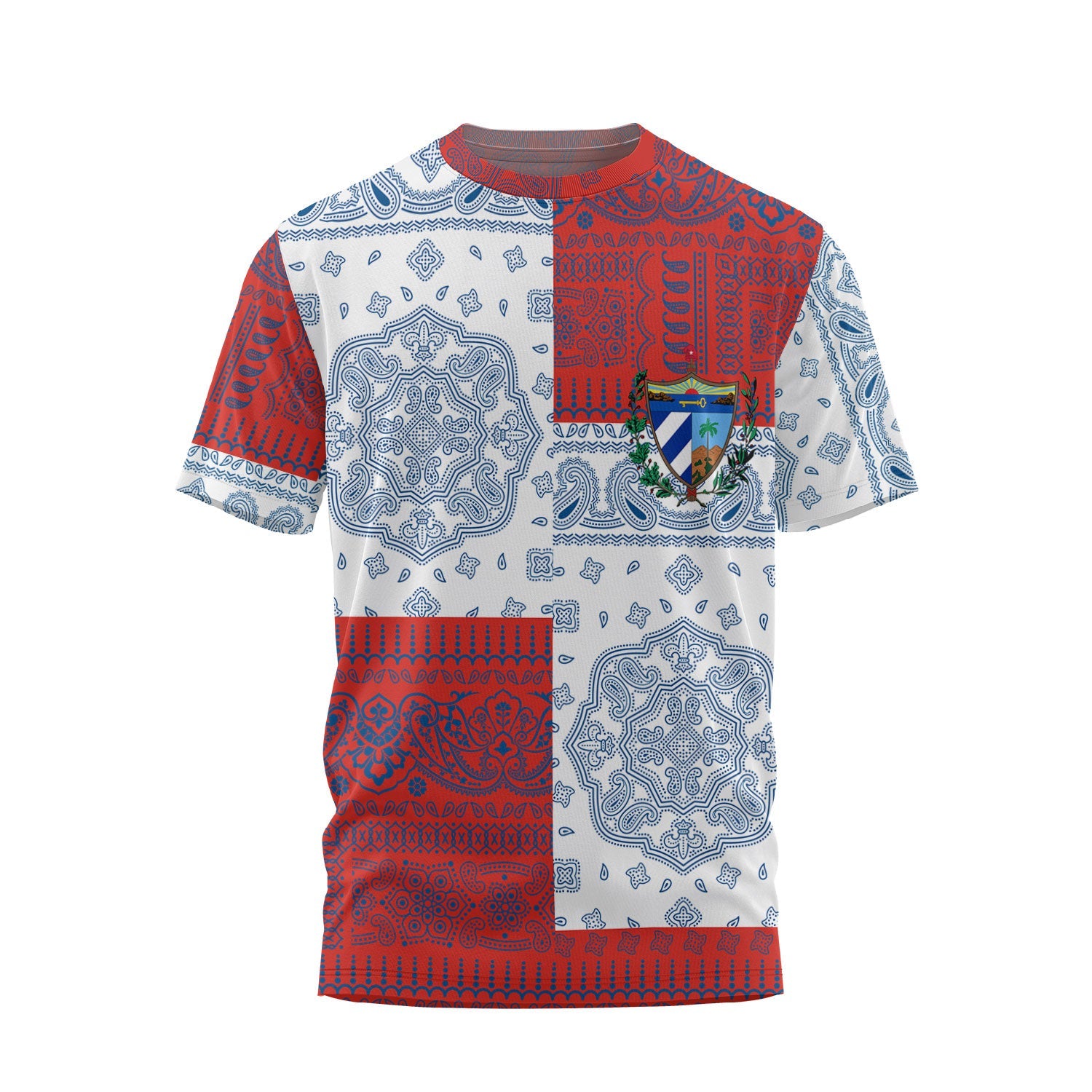 Cuba T Shirt Flag And Paisley Basic Style 2