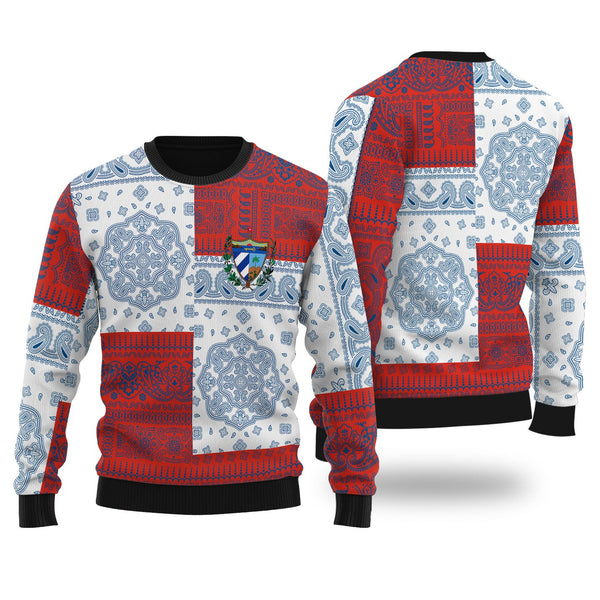 Cuba Ugly Sweater Flag And Paisley Basic Style 1