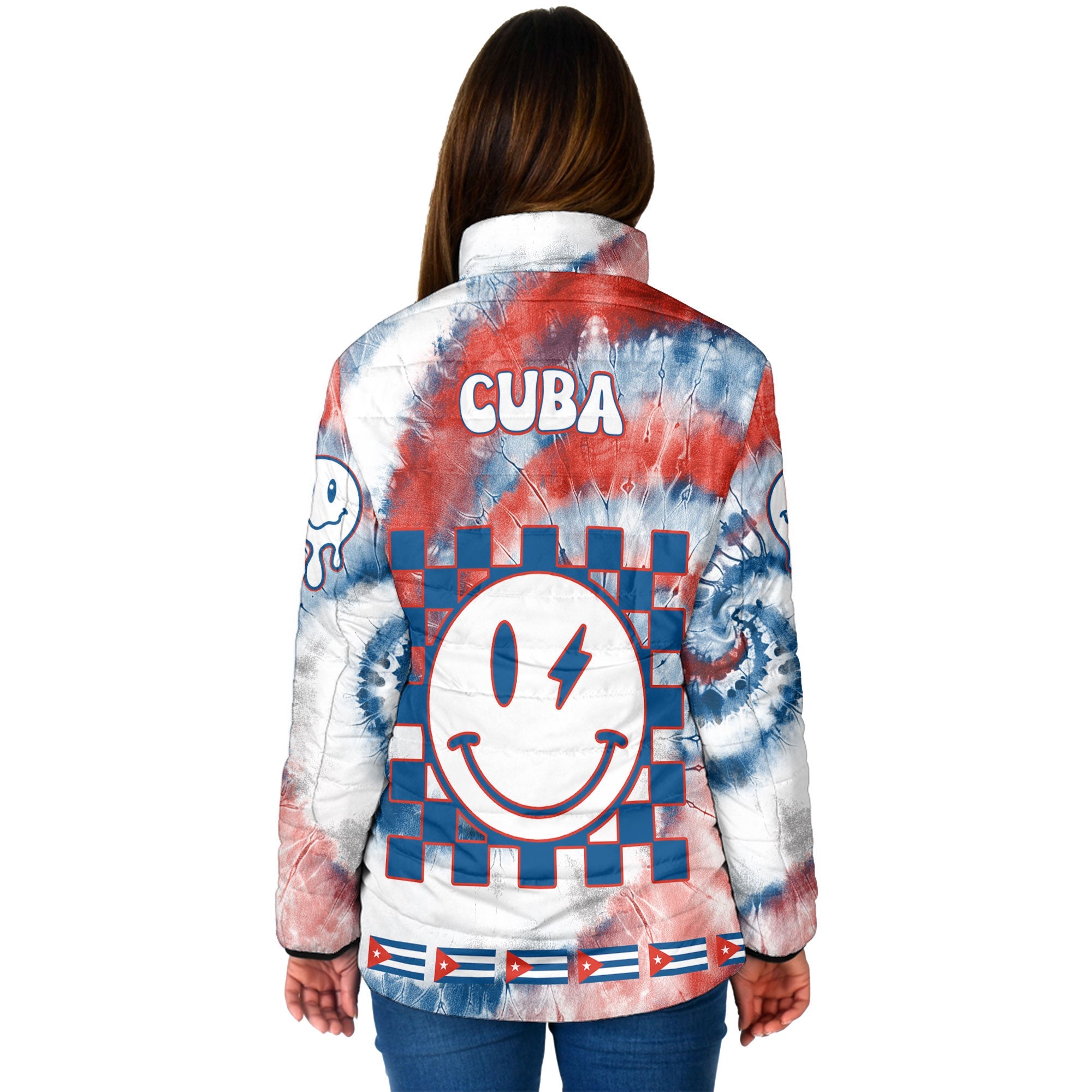 Cuba Women Padded Jacket Custom Tie Dye Style 2