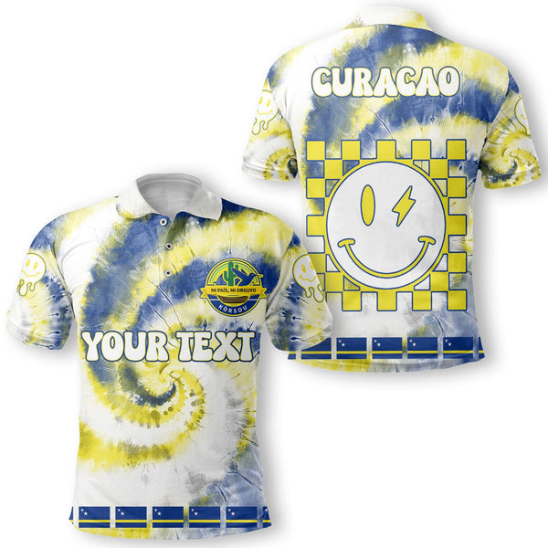 Curacao Polo Shirt Custom Tie Dye Style 1