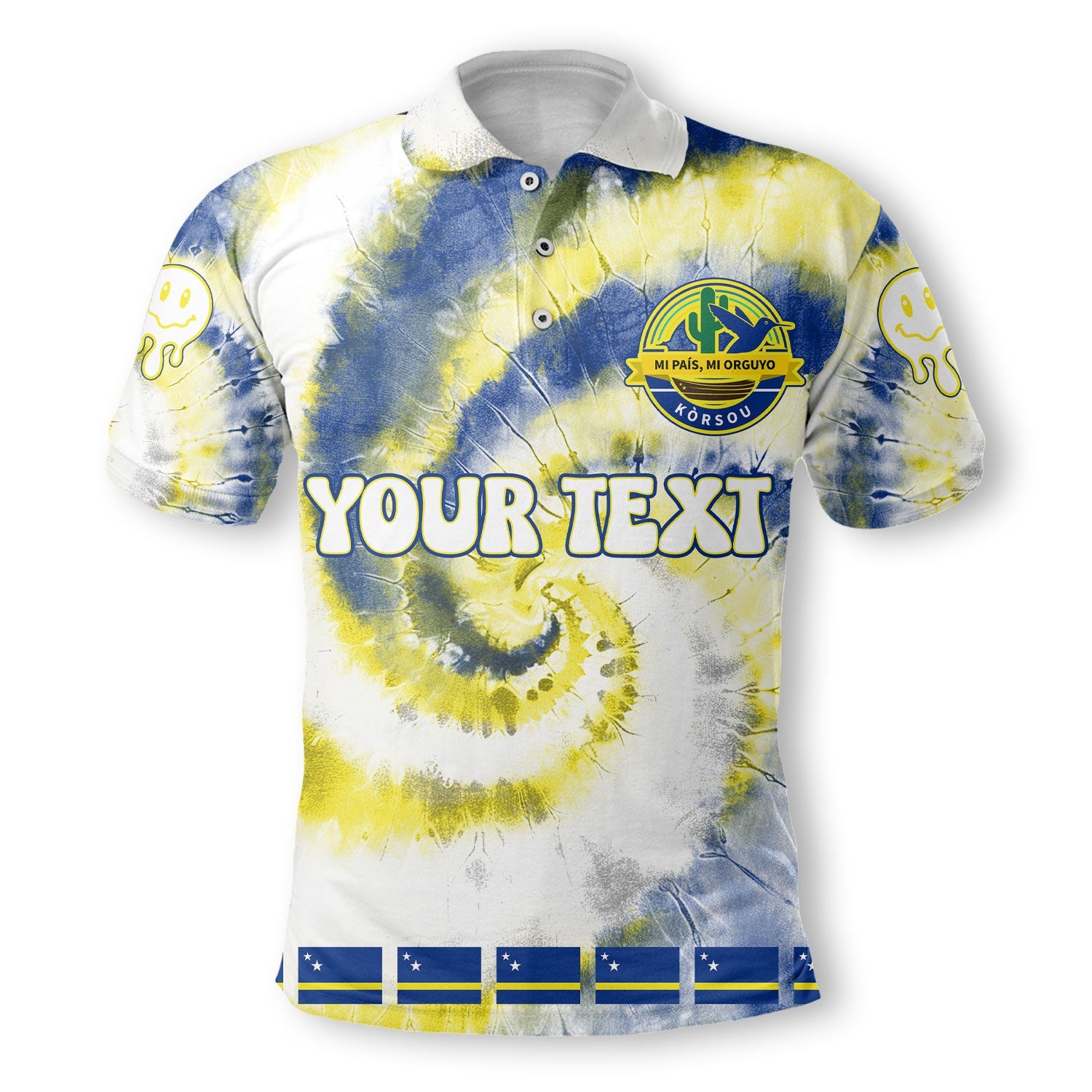 Curacao Polo Shirt Custom Tie Dye Style 2