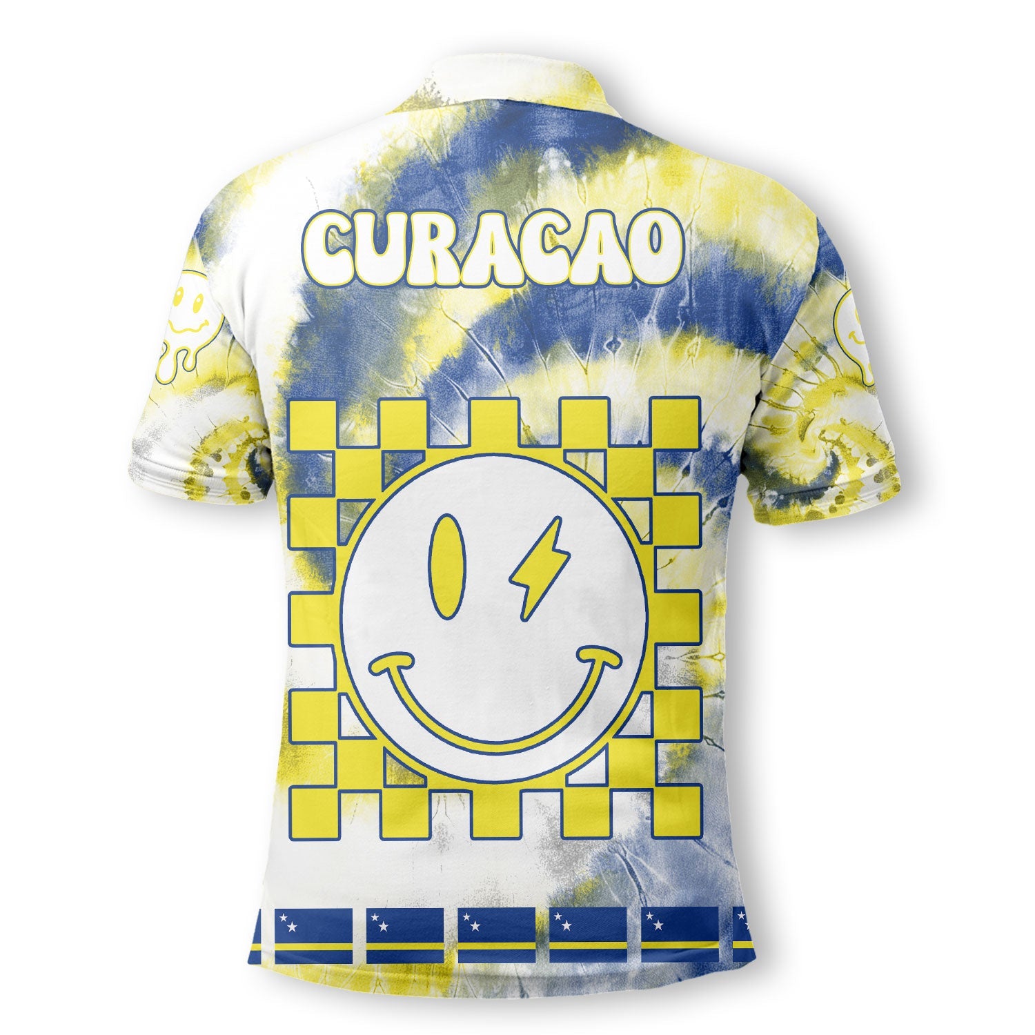 Curacao Polo Shirt Custom Tie Dye Style 3