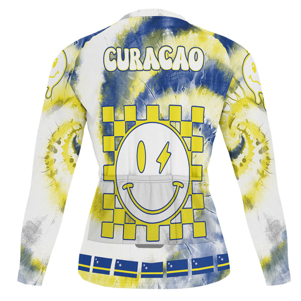 Curacao Raglan Men Cycling Jersey Long Sleeve Custom Tie Dye Style 1