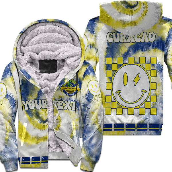 Curacao Sherpa Hoodie Custom Tie Dye Style 1