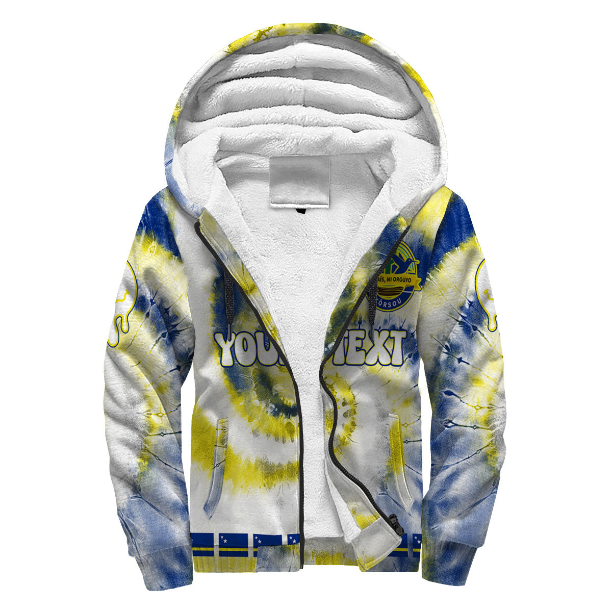 Curacao Sherpa Hoodie Custom Tie Dye Style 3