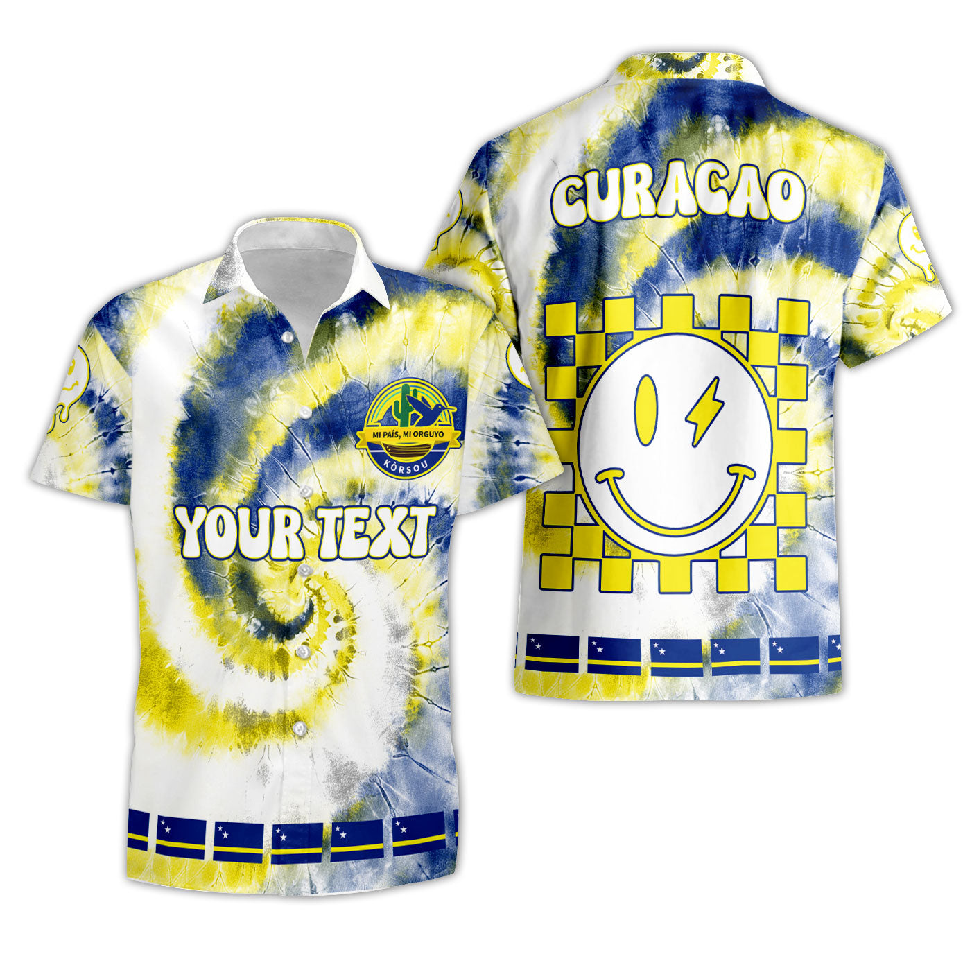 Curacao Short Sleeve Shirt Custom Tie Dye Style 3