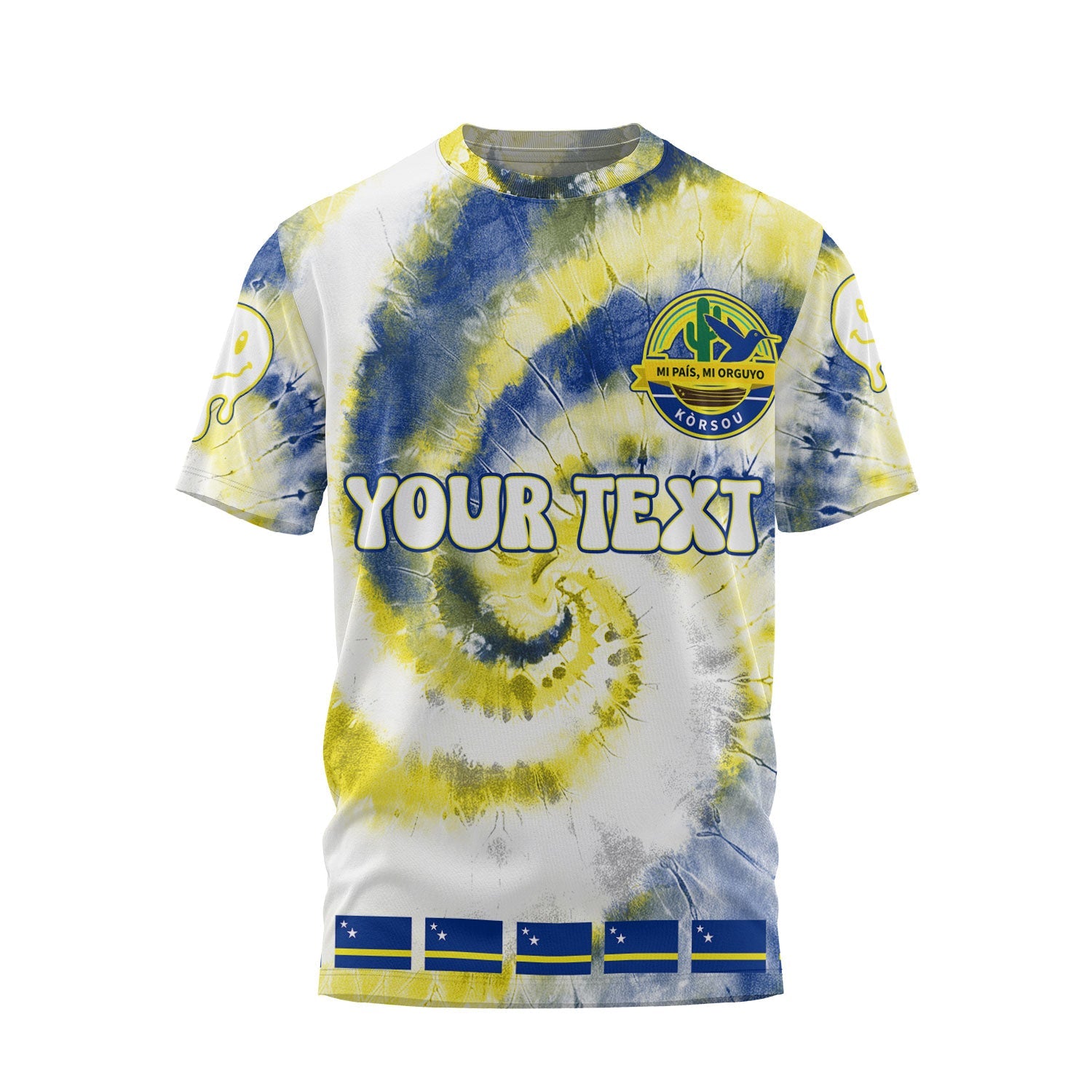 Curacao T Shirt Custom Tie Dye Style 1