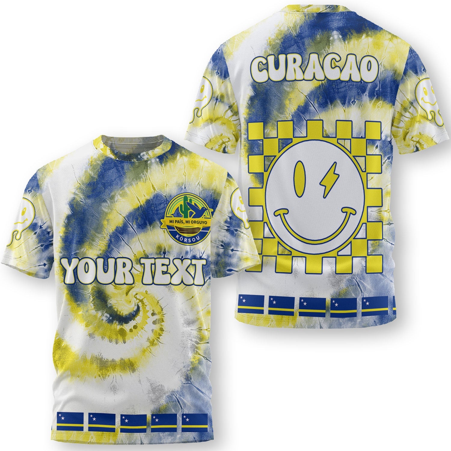 Curacao T Shirt Custom Tie Dye Style 3