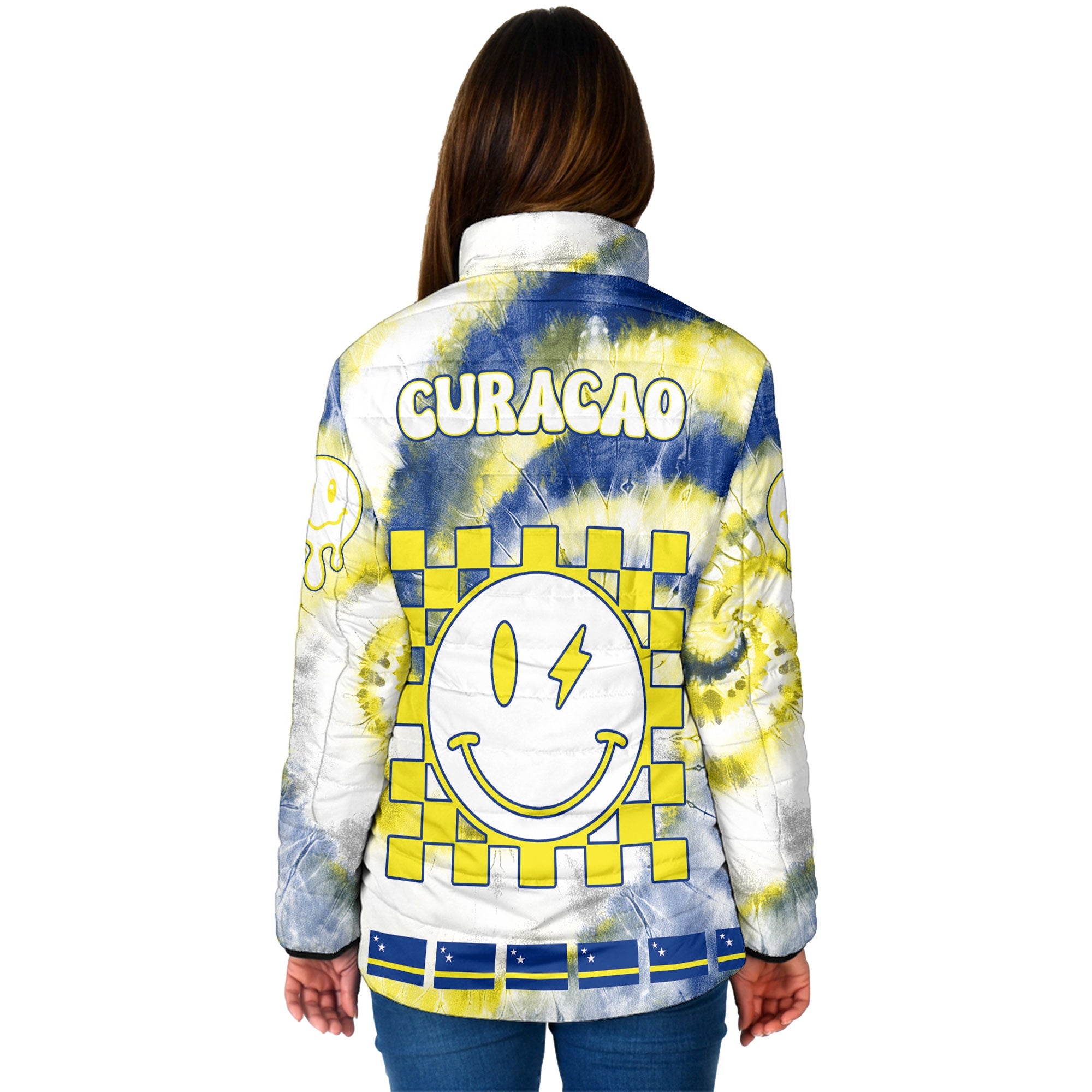 Curacao Women Padded Jacket Custom Tie Dye Style 2