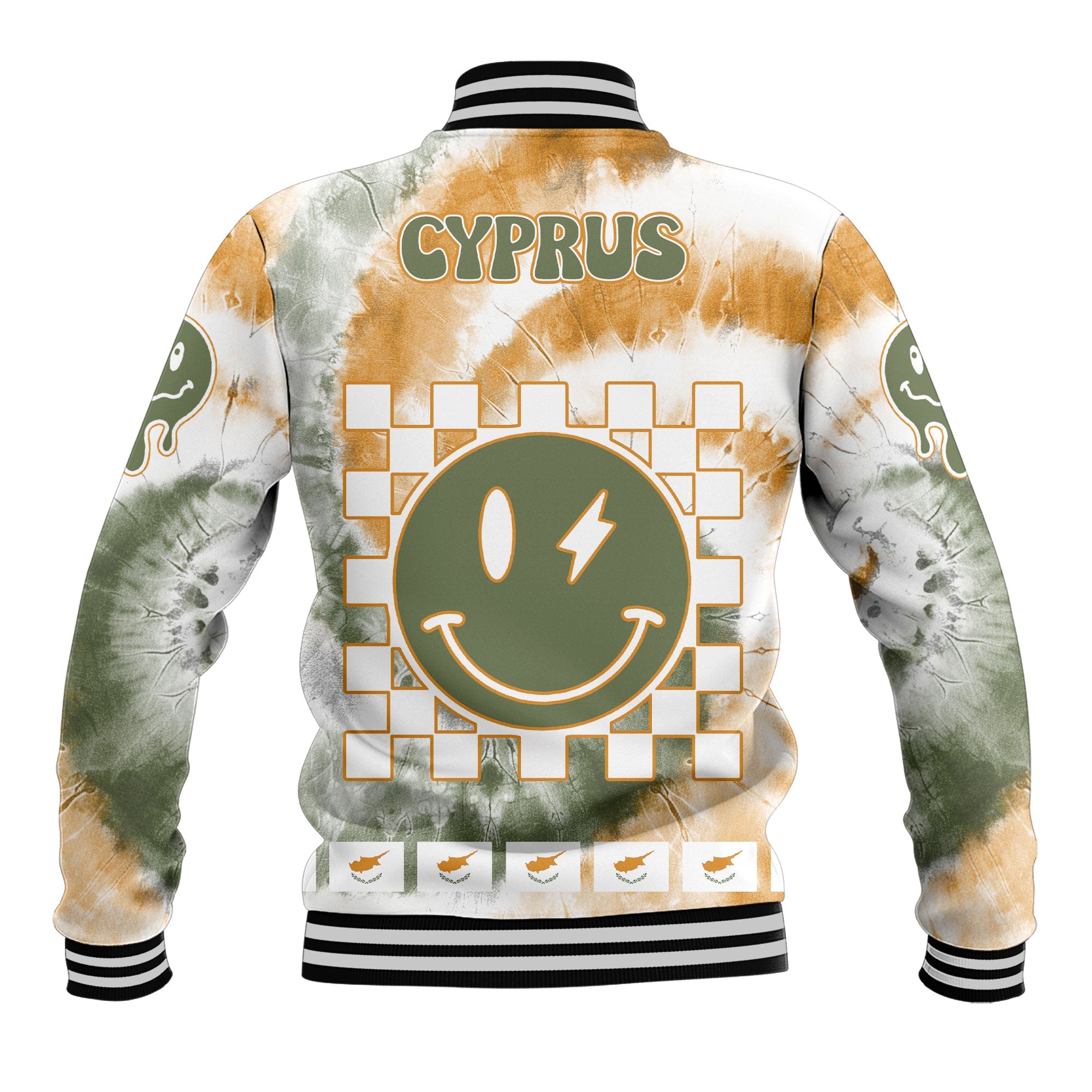 Cyprus Baseball Jacket Custom Tie Dye Style 3