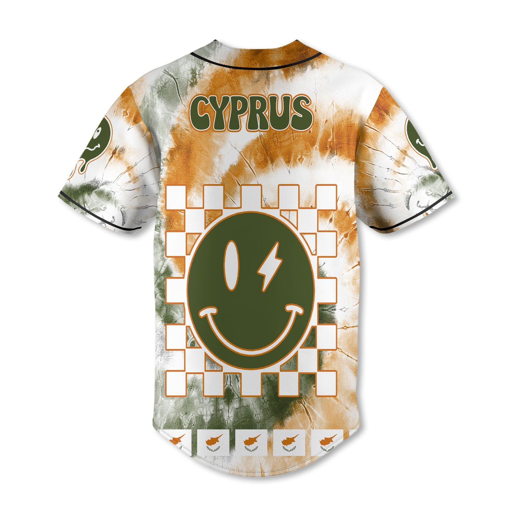 Cyprus Baseball Jersey Custom Tie Dye Style 3