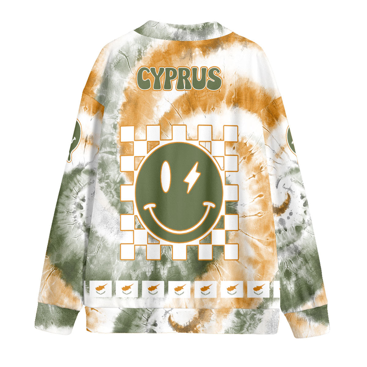 Cyprus Fleece Cardigan Custom Tie Dye Style 2