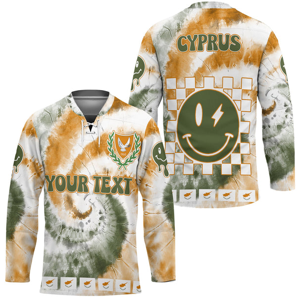 Cyprus Hockey Jersey Custom Tie Dye Style 1