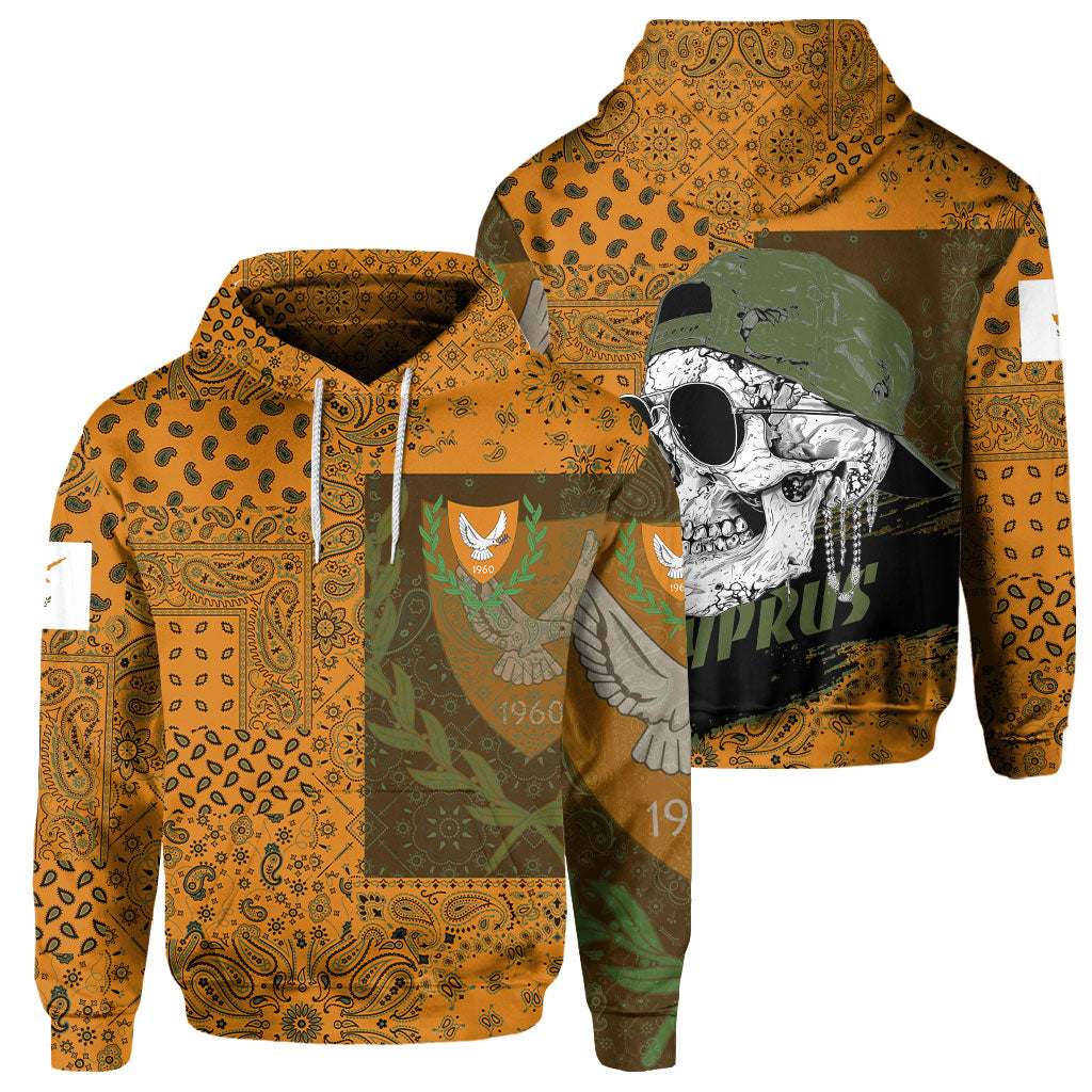 Cyprus Hoodie Paisley Flag And Skull Style 1