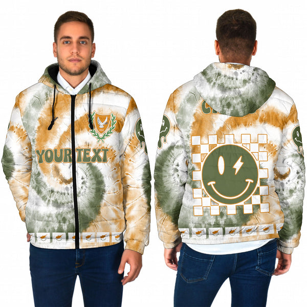 Cyprus Men Hooded Padded Jacket Custom Tie Dye Style 1