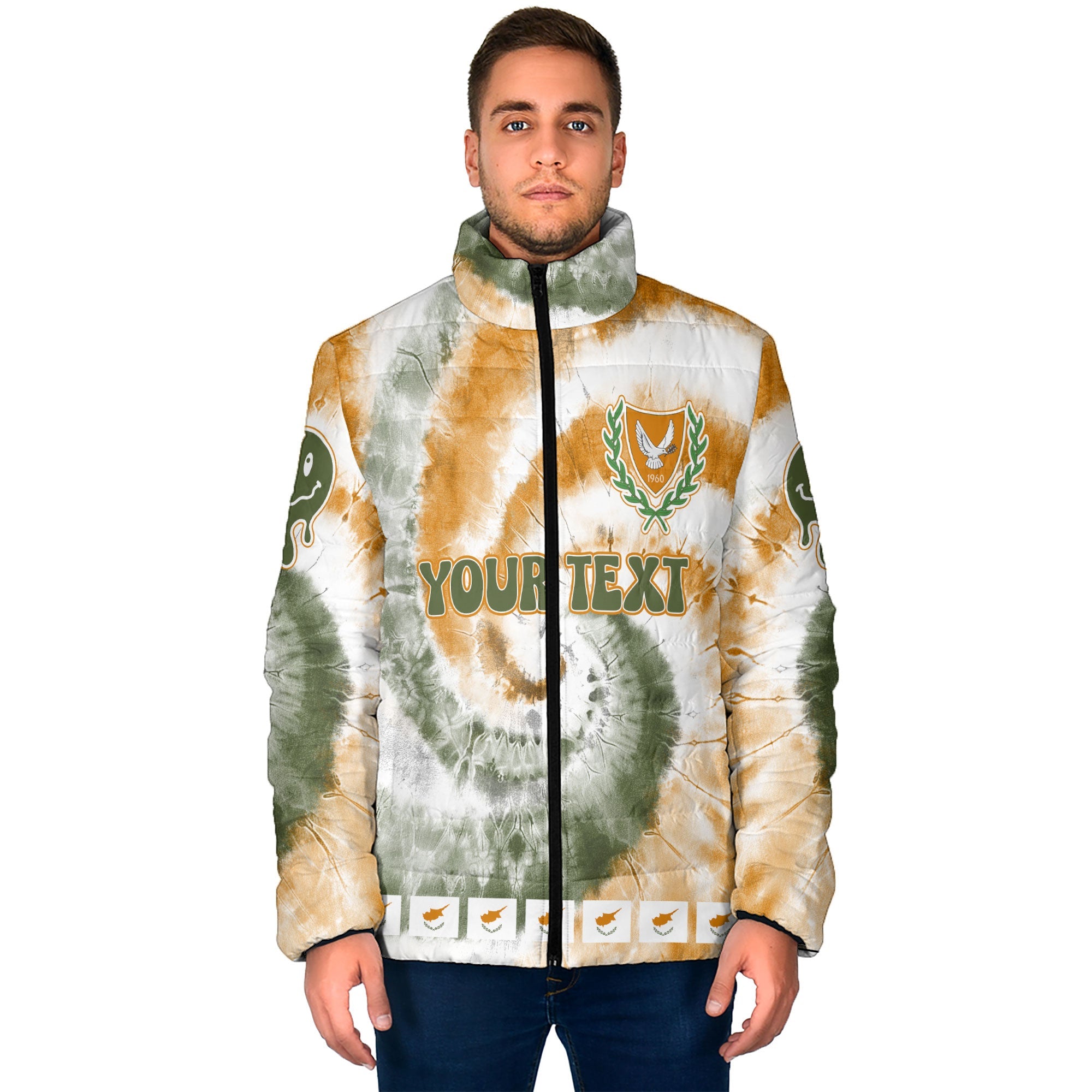 Cyprus Men Padded Jacket Custom Tie Dye Style 1