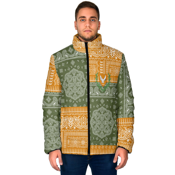 Cyprus Men Padded Jacket Flag And Paisley Basic Style 1