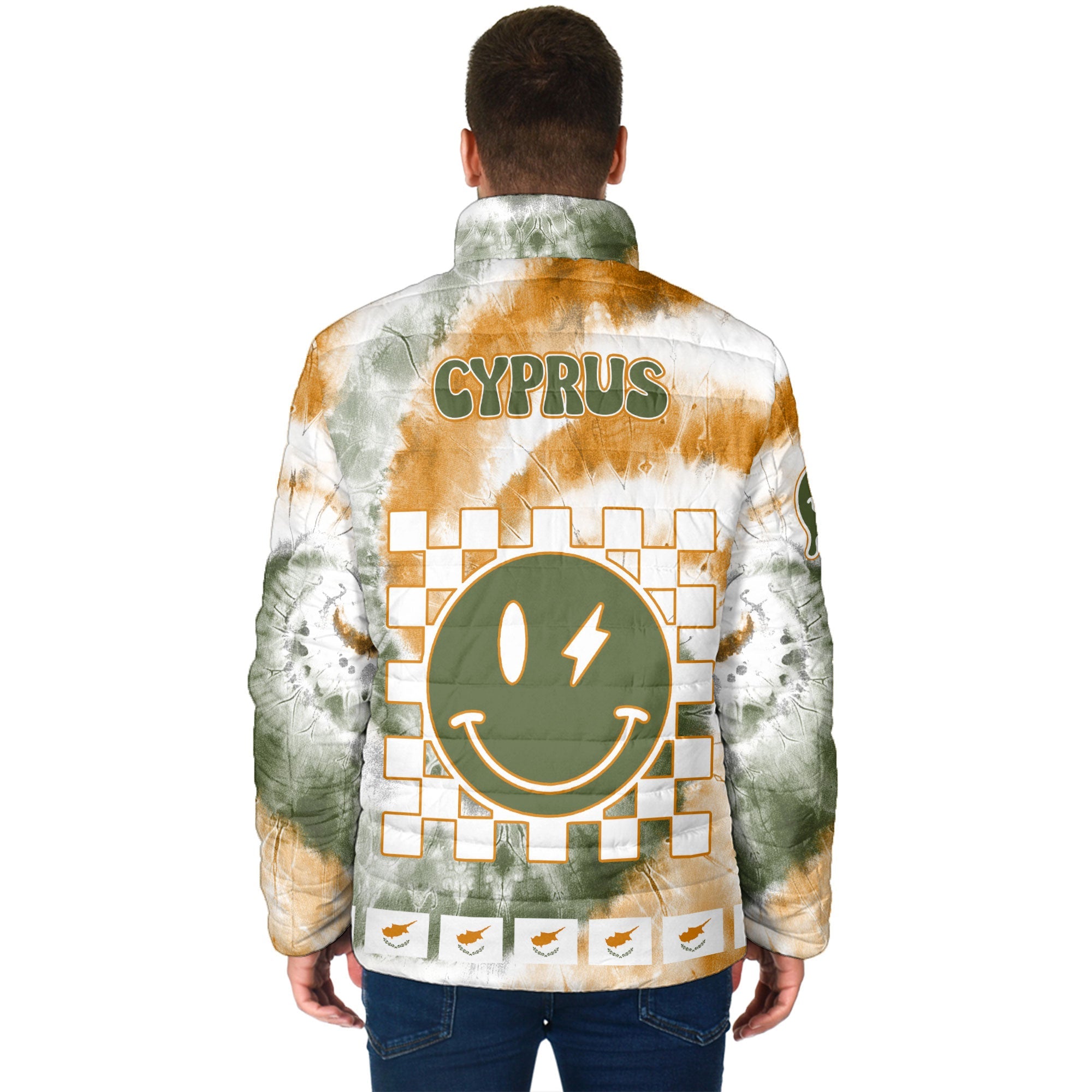 Cyprus Men Padded Jacket Custom Tie Dye Style 2