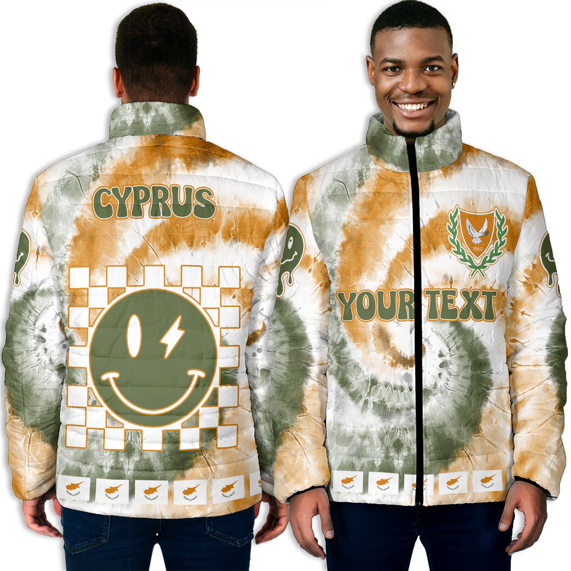 Cyprus Men Padded Jacket Custom Tie Dye Style 3