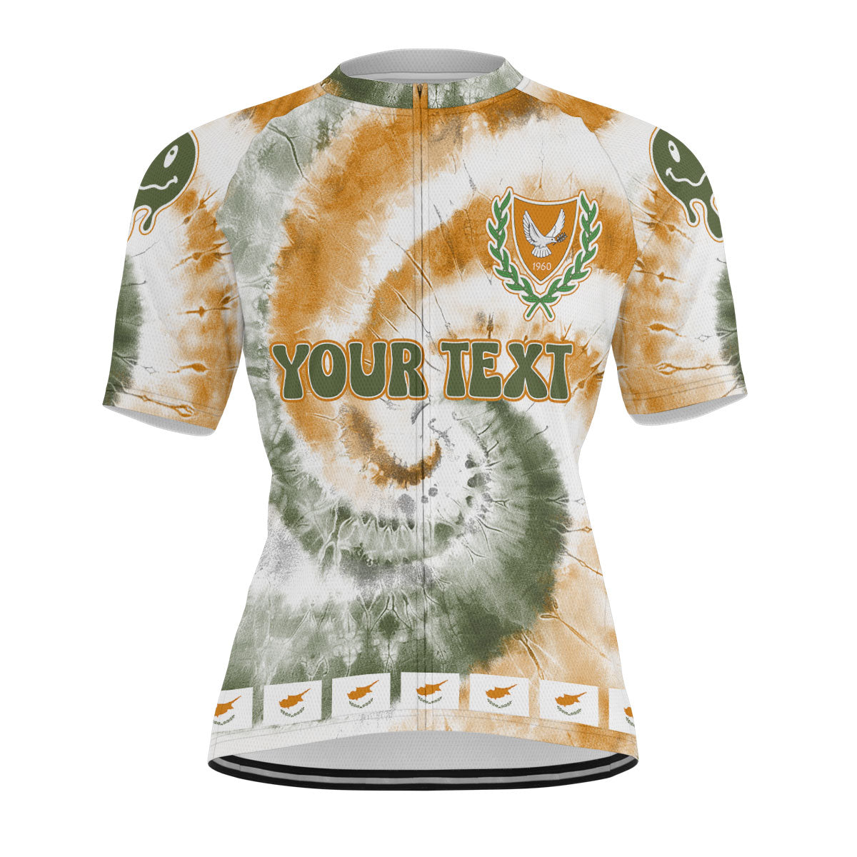 Cyprus Men Cycling Jersey Custom Tie Dye Style 1