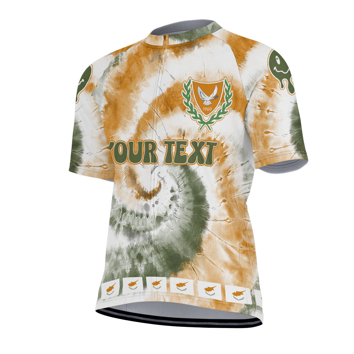 Cyprus Men Cycling Jersey Custom Tie Dye Style 2