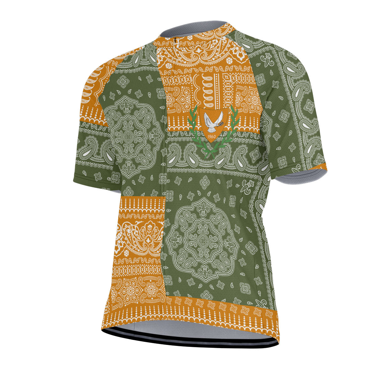 Cyprus Men Cycling Jersey Flag And Paisley Basic Style 2