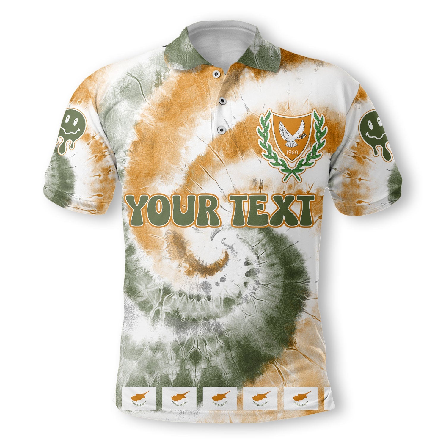 Cyprus Polo Shirt Custom Tie Dye Style 2